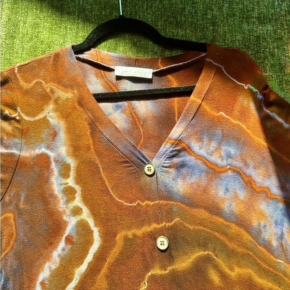 Katya Moon Dyes Earthy Geode Tie Dye Button Down Dress - EUC - Picture 4 of 7